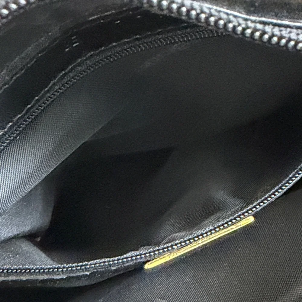 VINTAGE Russell & Bromley Black Leather Quilted Satchel with Gold Hardware. - Picture 11 of 16